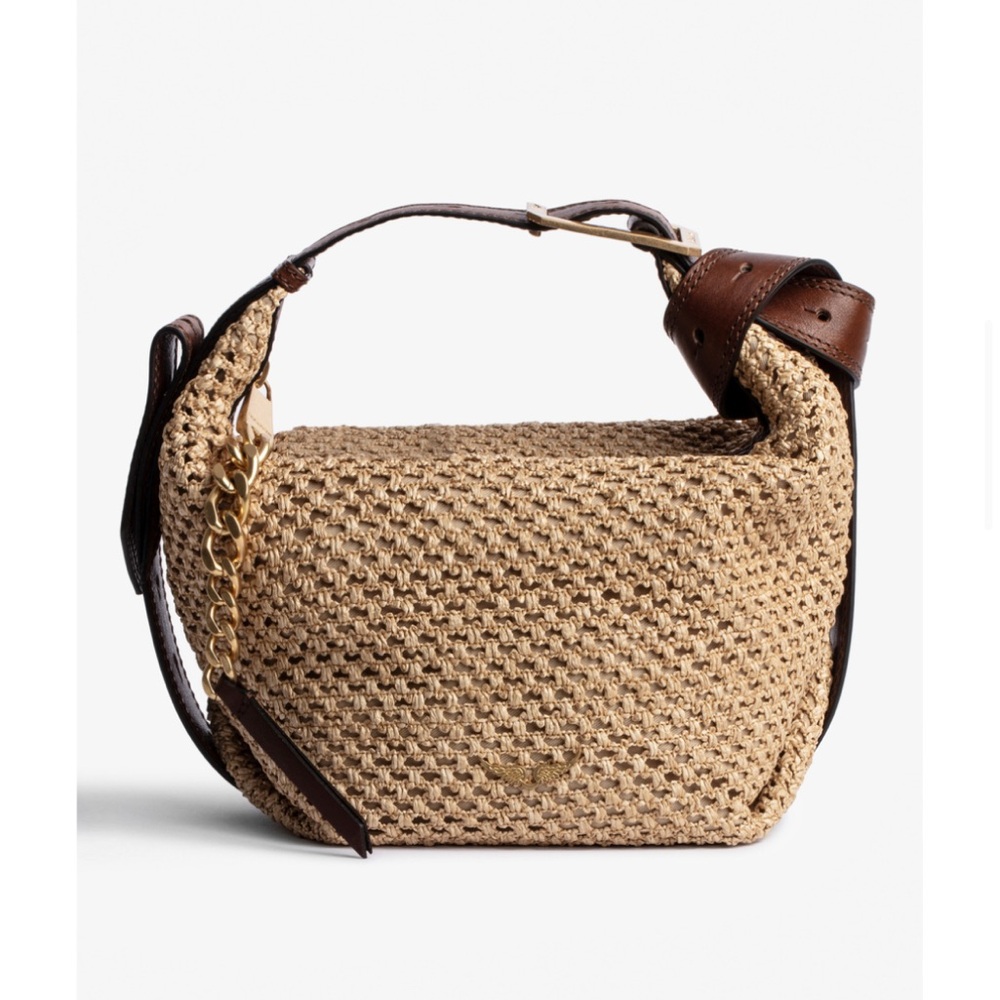 Woven Tan Shoulder Bag